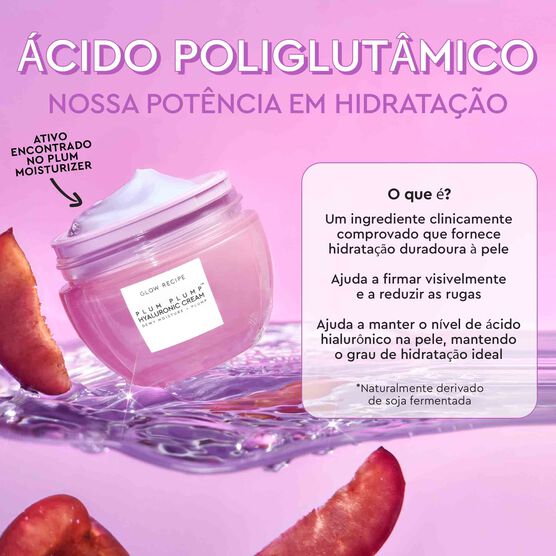 HIDRATANTE FACIAL COM HIALURONICO GLOW RECIPE PLUM PLUMP