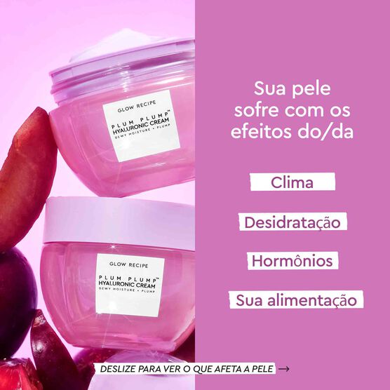 HIDRATANTE FACIAL COM HIALURONICO GLOW RECIPE PLUM PLUMP