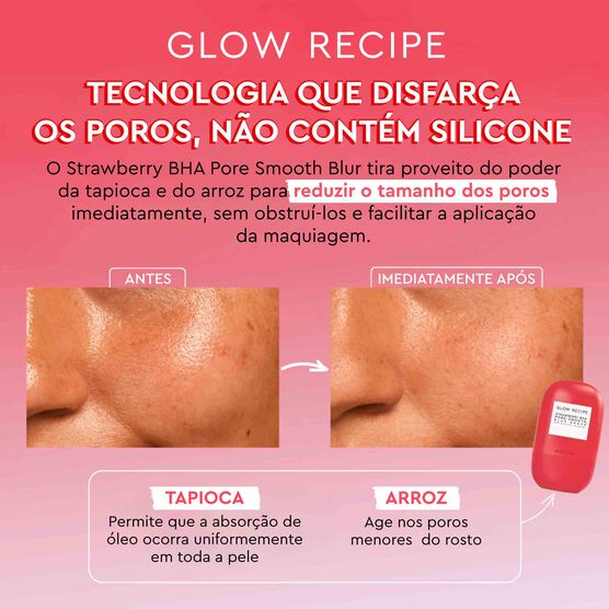 PRIMER DE TRATAMENTO COM BHA GLOW RECIPE STRAWBERRY PORE-SMOOTH