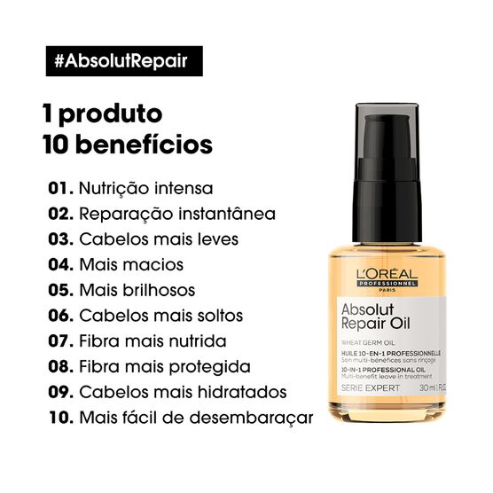 Óleo Reparador 10 em 1 L'Oréal Professionnel Absolut Repair Gold Quinoa