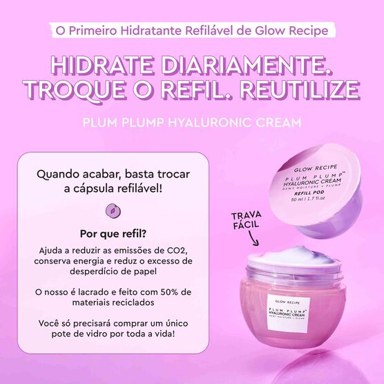 HIDRATANTE FACIAL COM HIALURONICO GLOW RECIPE PLUM PLUMP